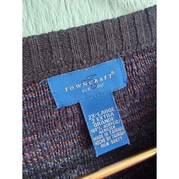 90s Towncraft Sweater Men’s 2XL Vintage Textured Knit Cosby Coogi Style - Picture 5 of 6
